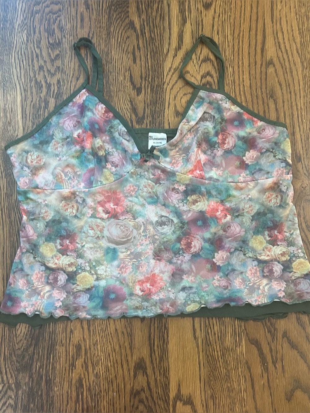Vintage Y2K No Boundaries Floral Mesh Cami Top